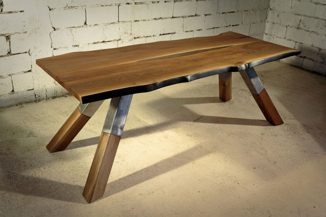Wood - Metal Dining Table