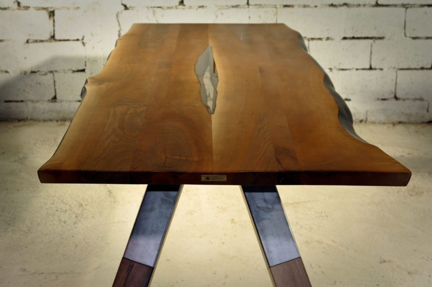 Wood - Metal Dining Table
