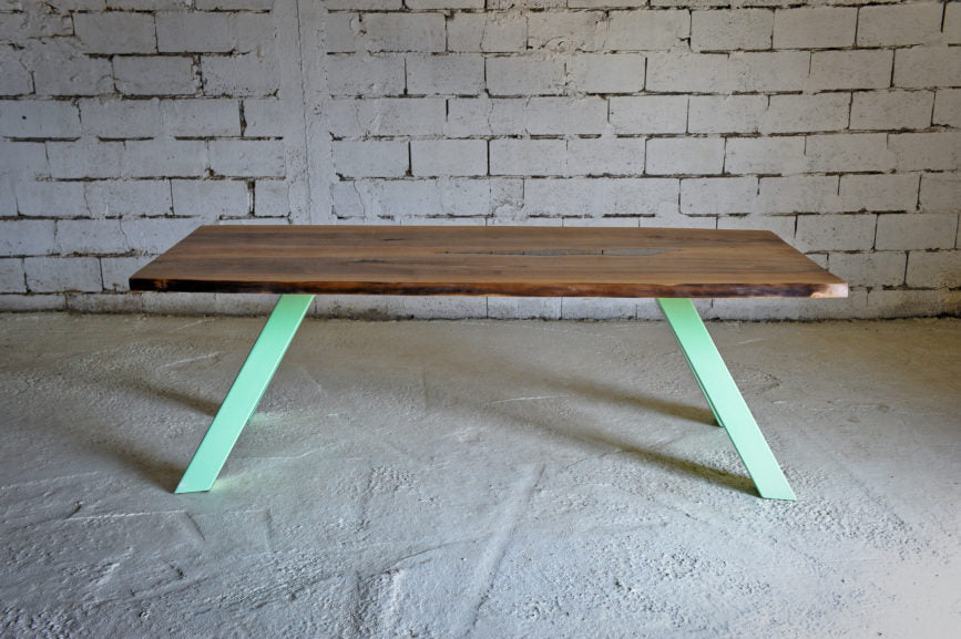 Wood - Metal Dining Table
